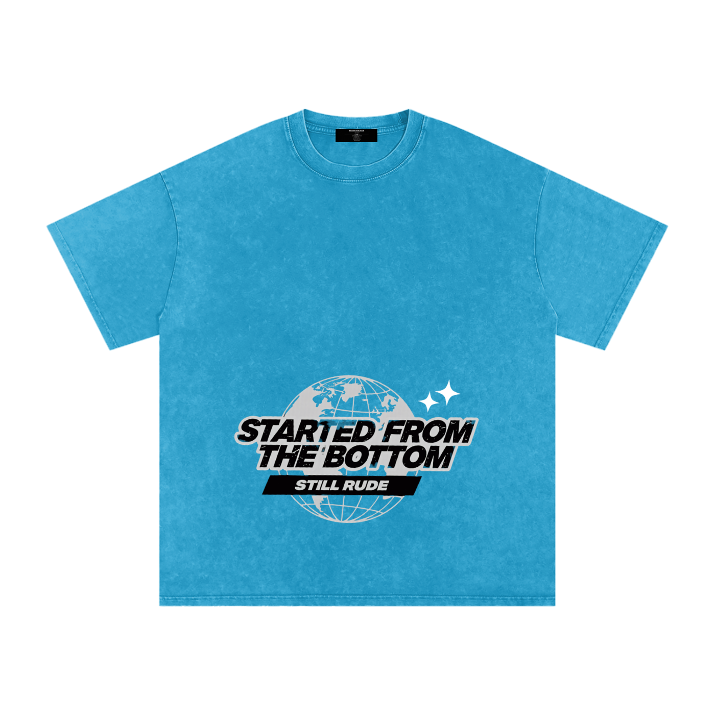 MENS ' FROM THE BOTTOM ' Snow Washed Oversized Cotton TEE