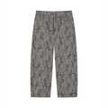 Mens Vintage Wash Leopard Wide Leg Jeans