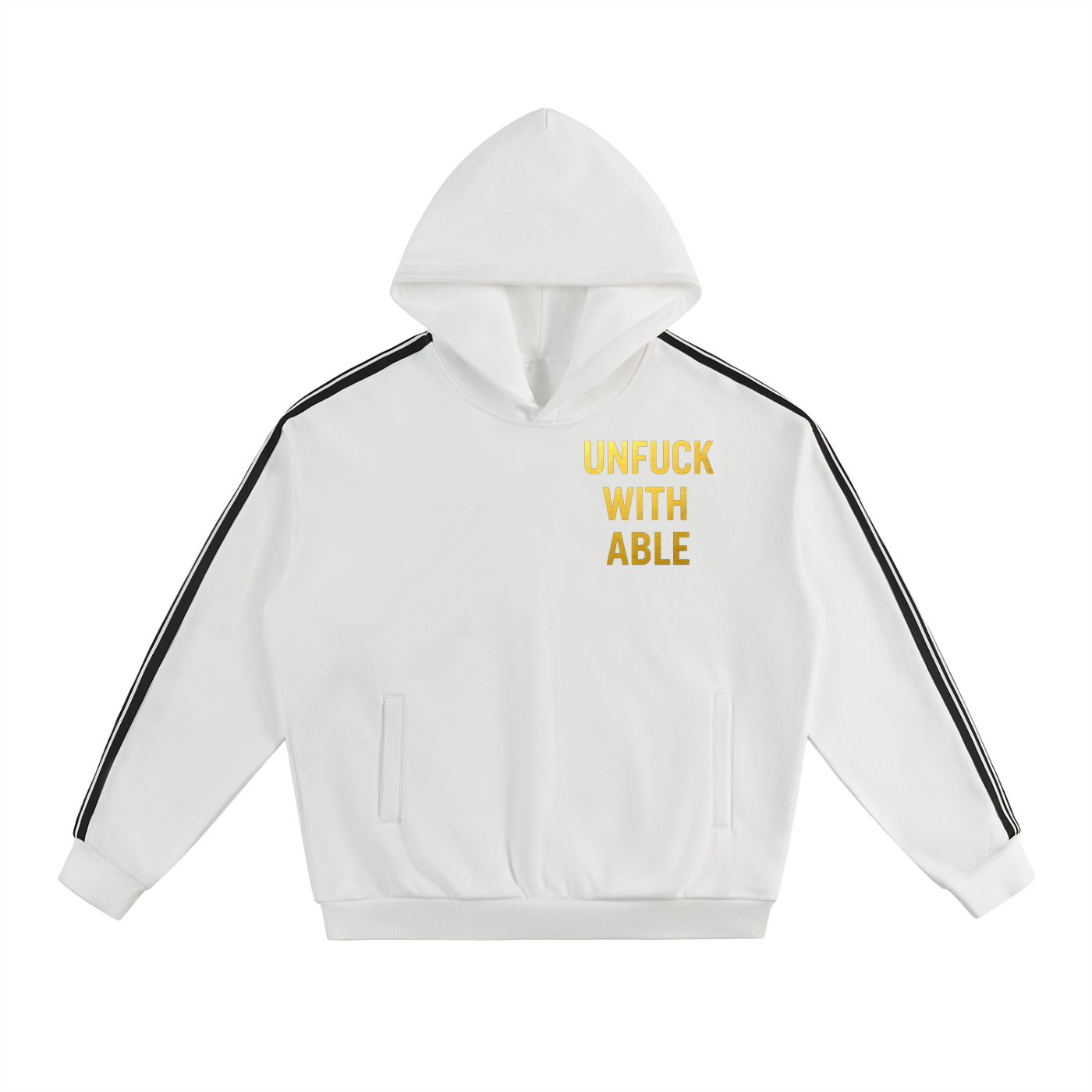 MENS 'UNFUCKWITHABLE' Side Stripe Drop-Shoulder Hoodie