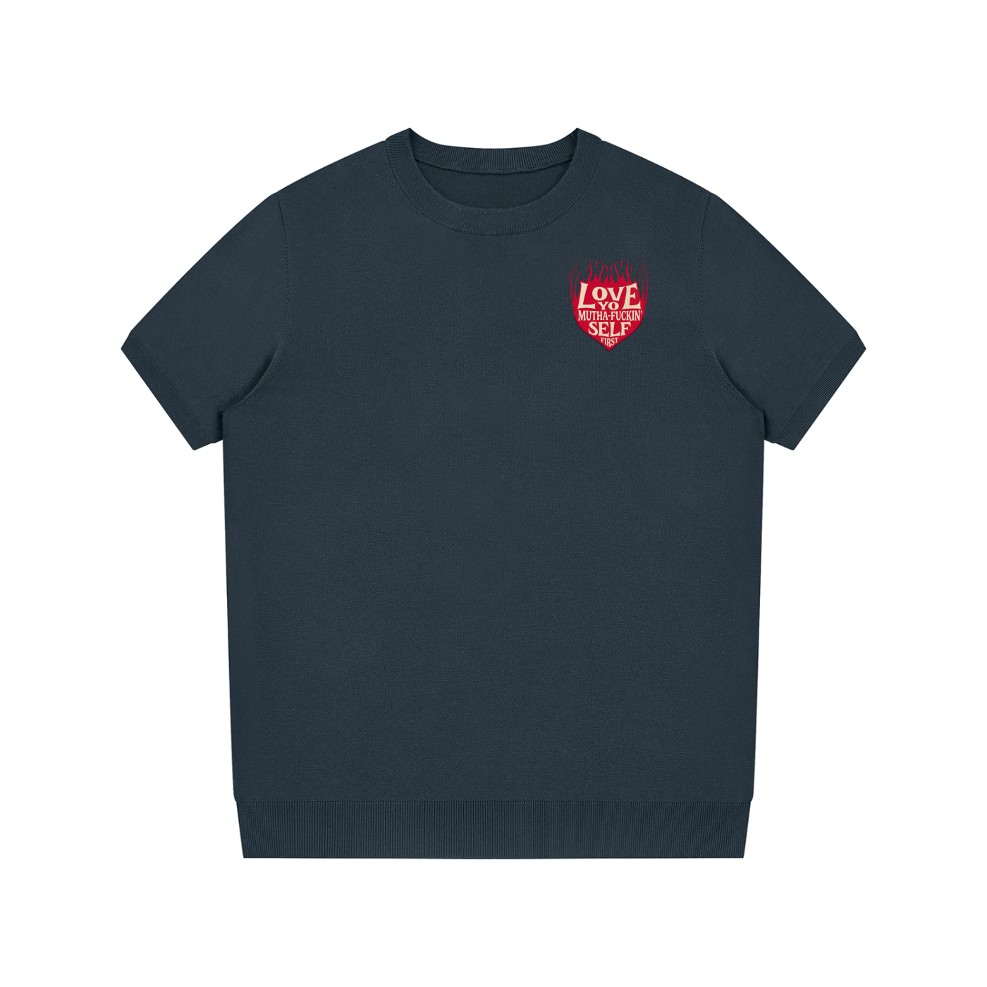 Mens 'LOVE YA FCKN SELF' Crewneck Knit Tee