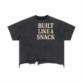 Mens 'LIKE A SNACK' Vintage Wash Boxy Distressed Hem Tee