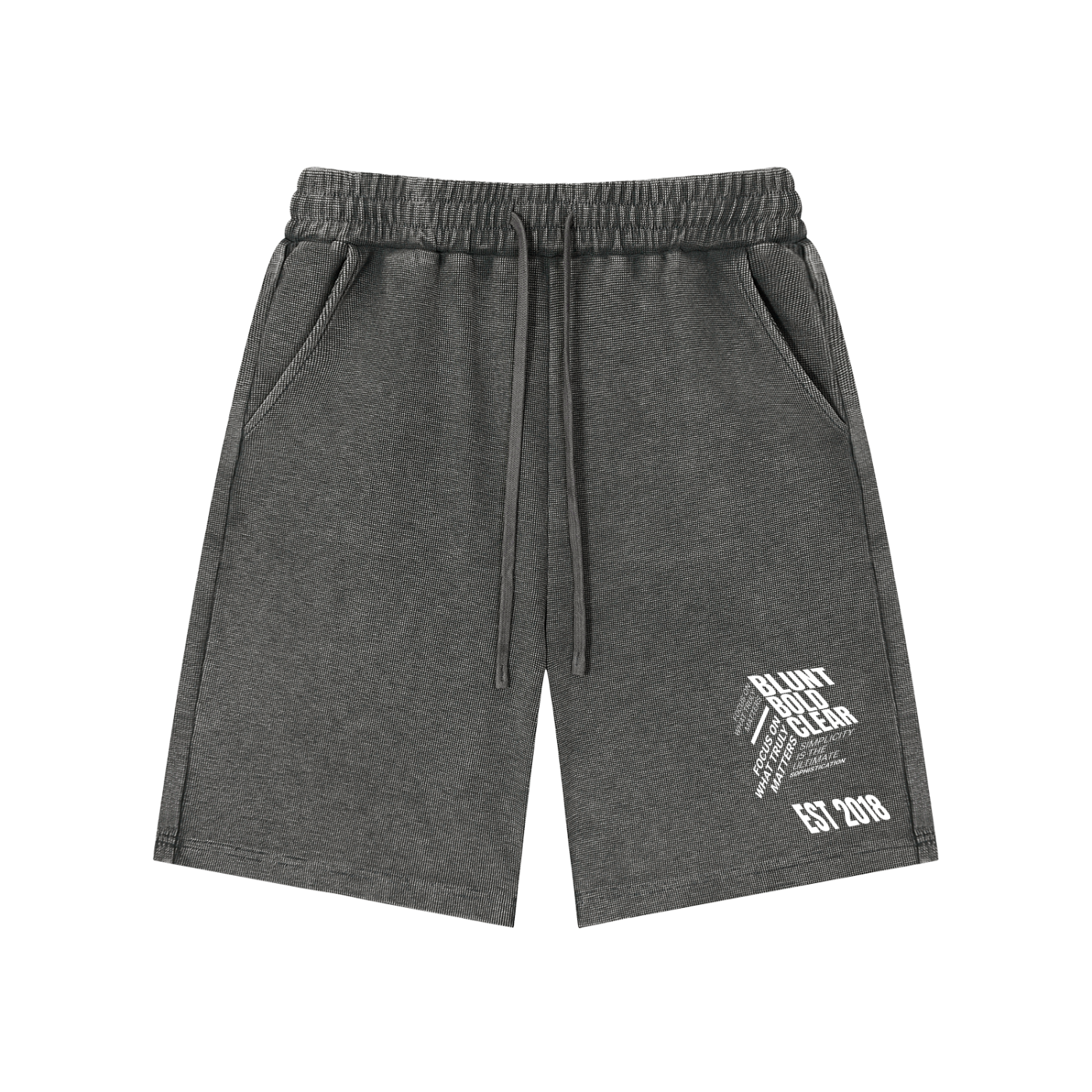 Mens Mineral Wash Waffle Knit Shorts