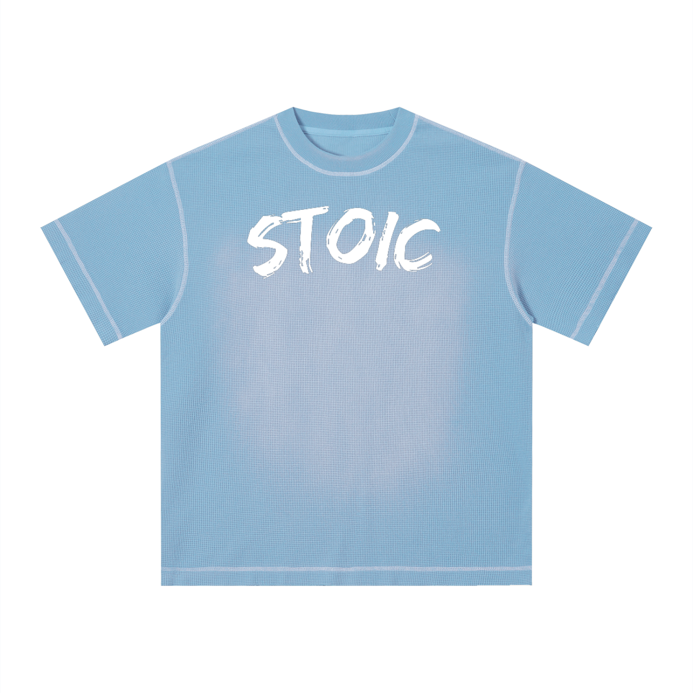 Mens 'STOIC'  Sunfade Waffle Boxy Tee