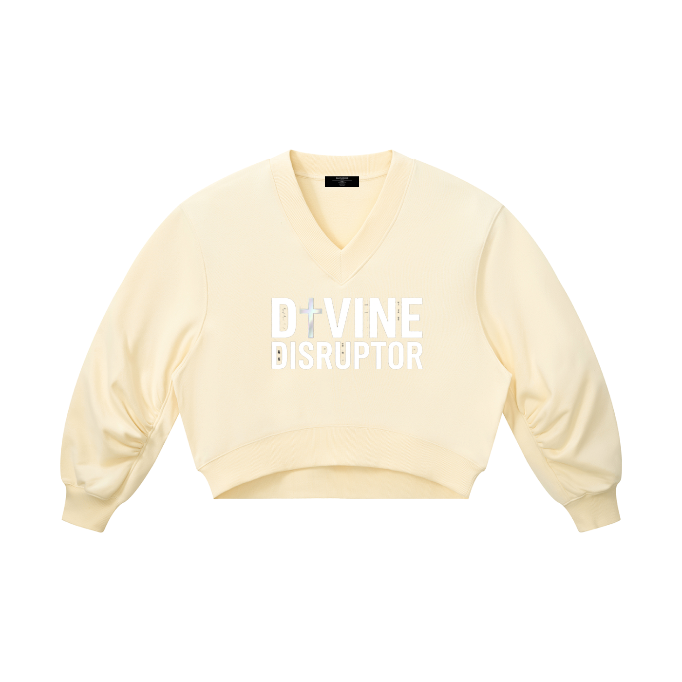 Women’s 'DIVINE DISRUPTOR' Crop V-Neck Sweat Top