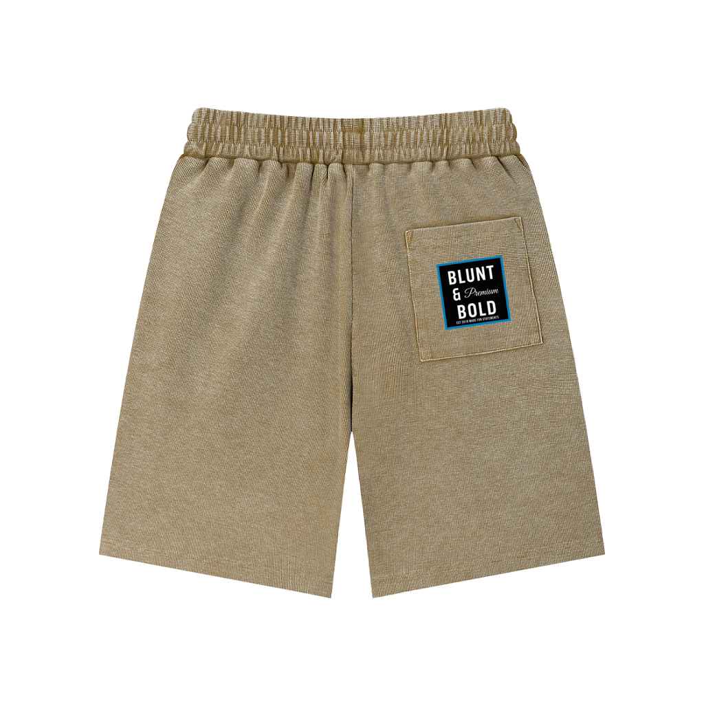 Mens Mineral Wash Waffle Knit Shorts