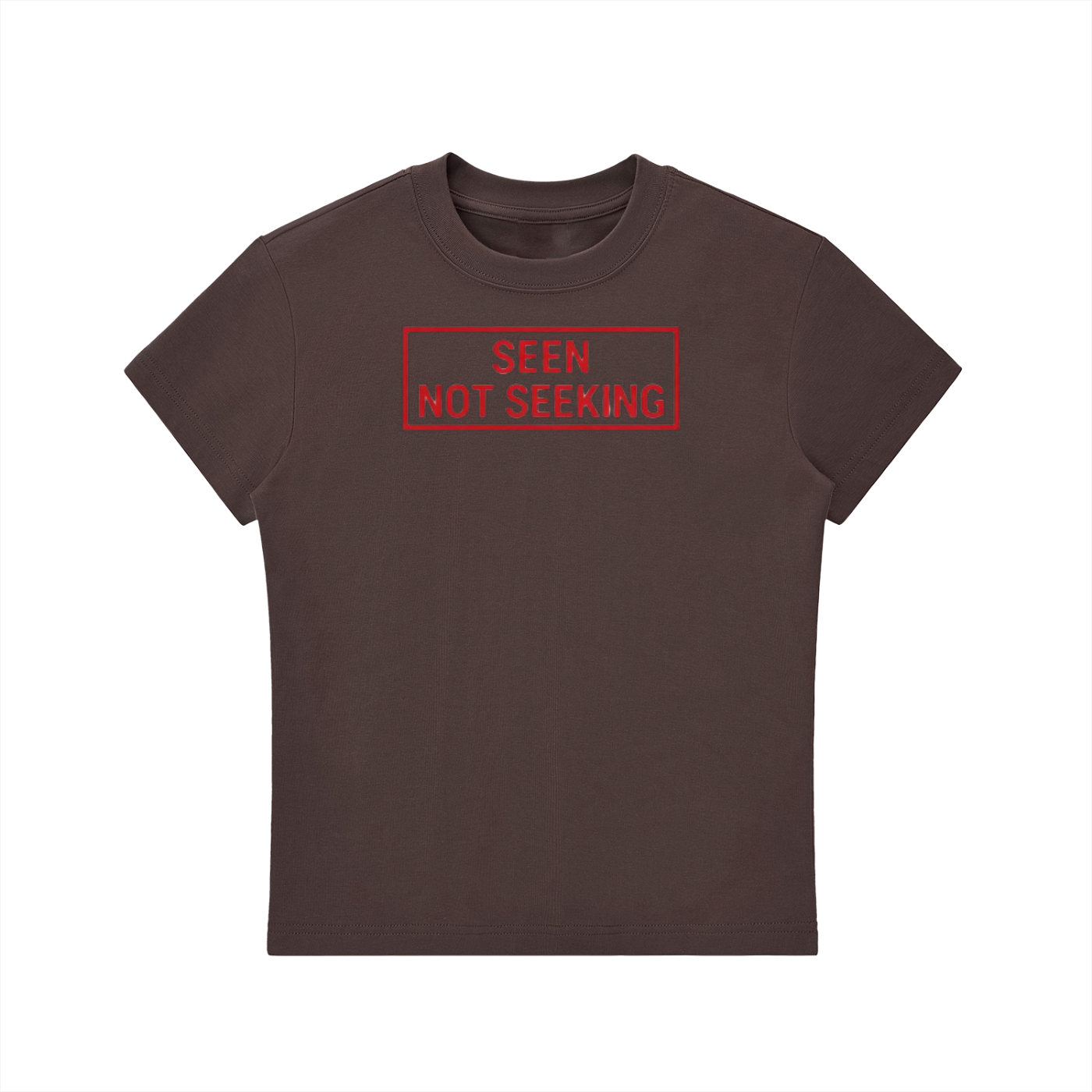 Womens 'SEEN NOT SEEKING' Essential Bodycon Crewneck Tee