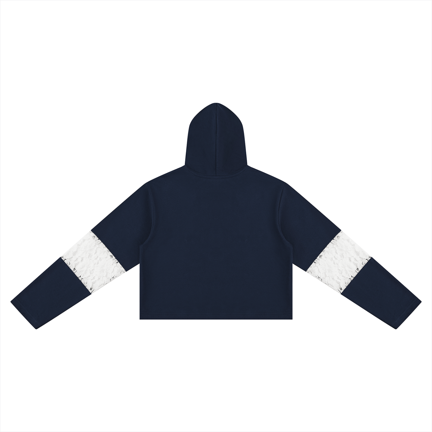 WOMENS 'DOPE'  Cropped Lace-Panel Hoodie