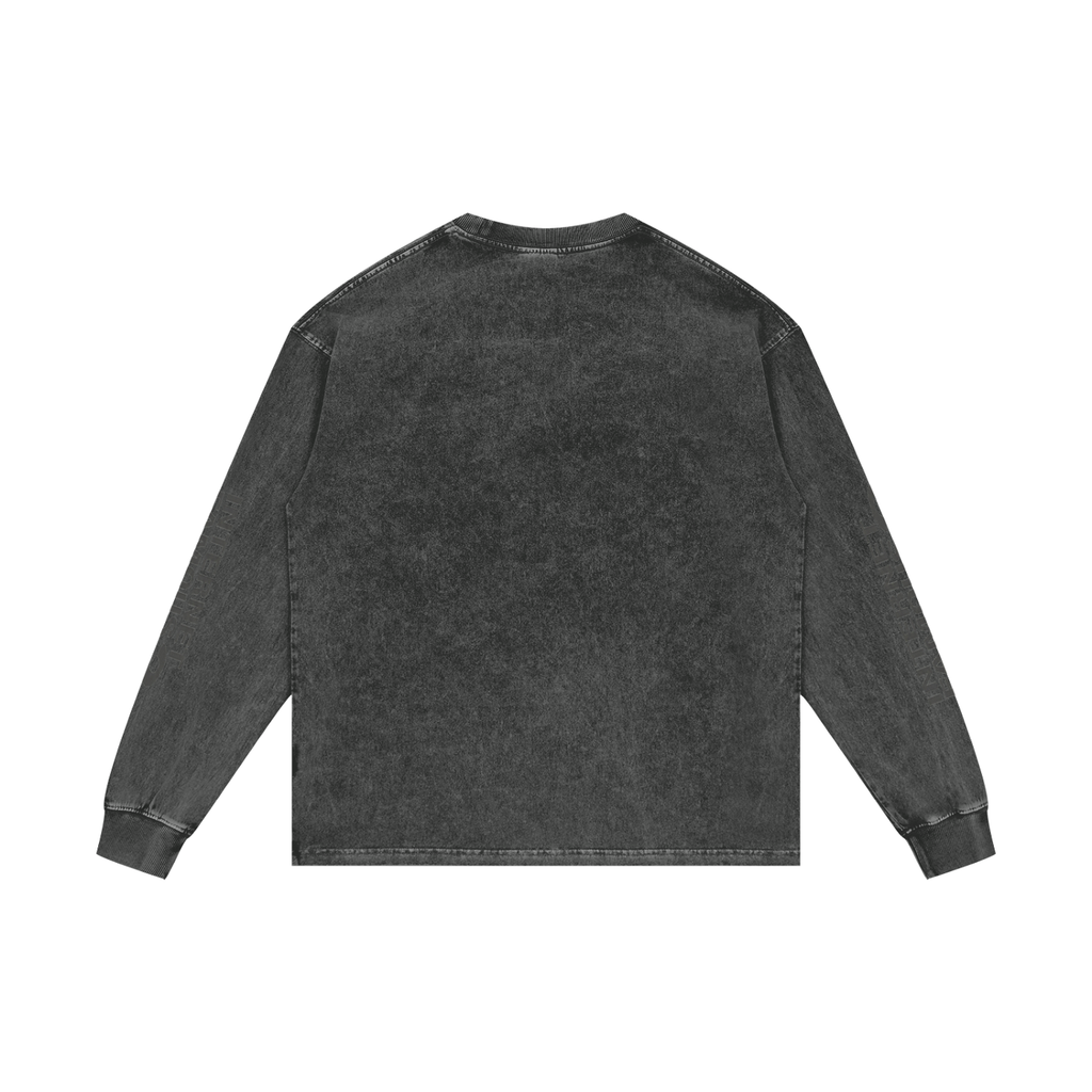 MENS '  INTERNET FAMOUS ; Acid Wash Oversize Long Sleeve TEE