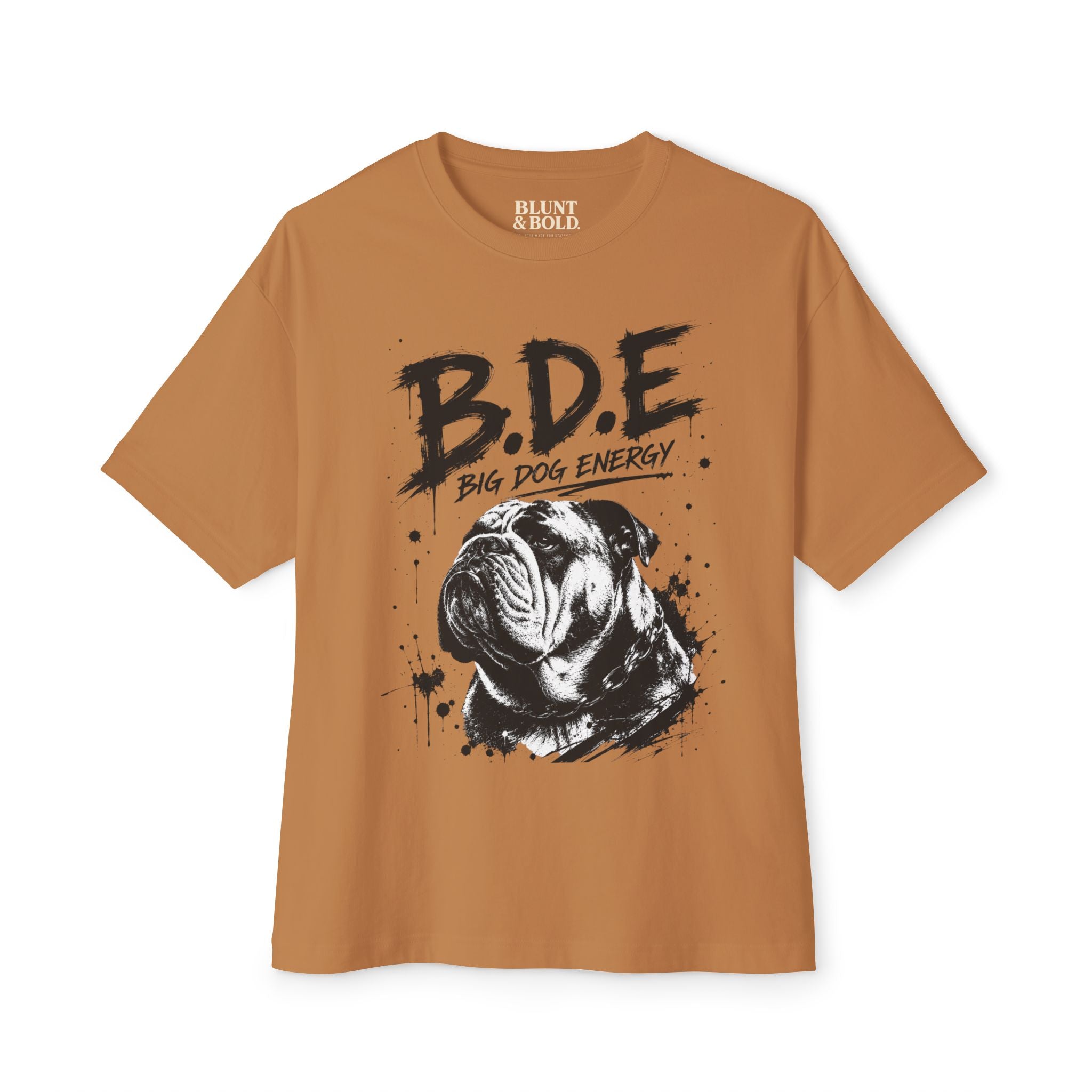 B.D.E. Bulldog Graphic Tee — "Big Dog Energy" Oversized Boxy T-Shirt