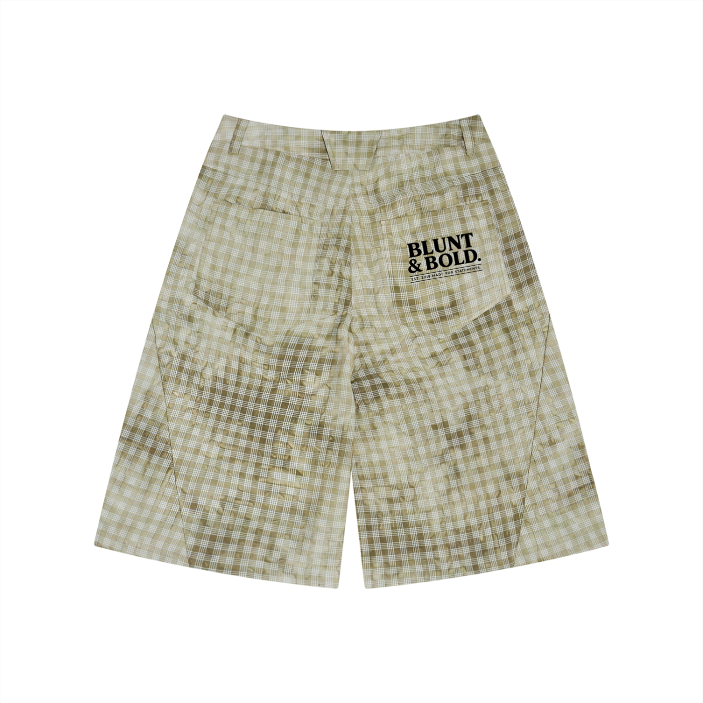 MENS Vintage Wash Plaid Shorts