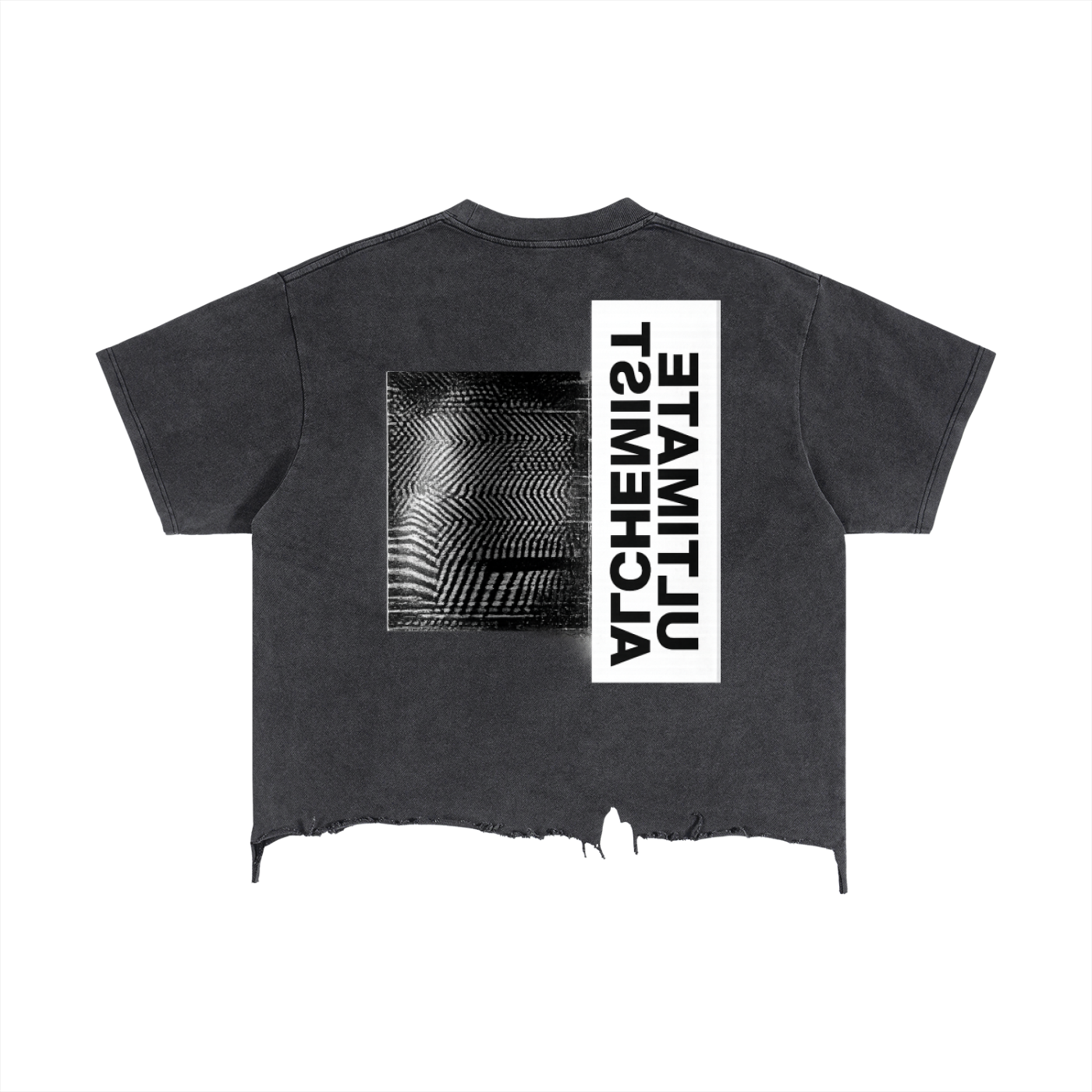 Mens 'ULTIMATE ALCHEMIST' Vintage Wash Boxy Distressed Hem Tee