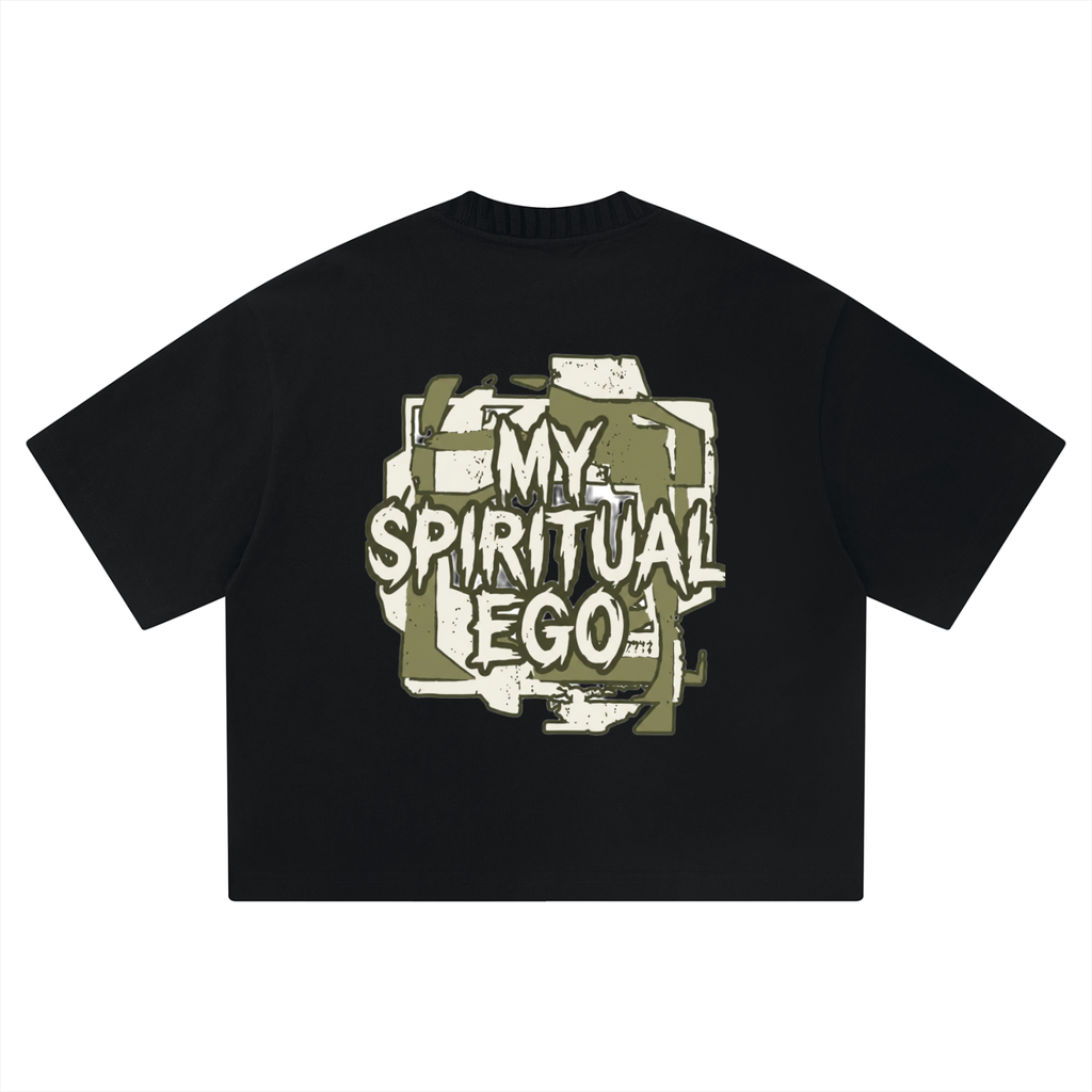 Mens ' MY SPIRITUAL EGO' DUEL HUE Heavyweight Boxy Tee