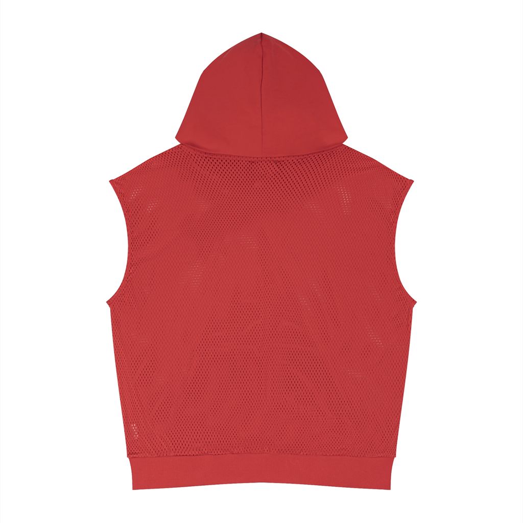MENS ' FUCK RULES  Panel Mesh Sleeveless Hoodie