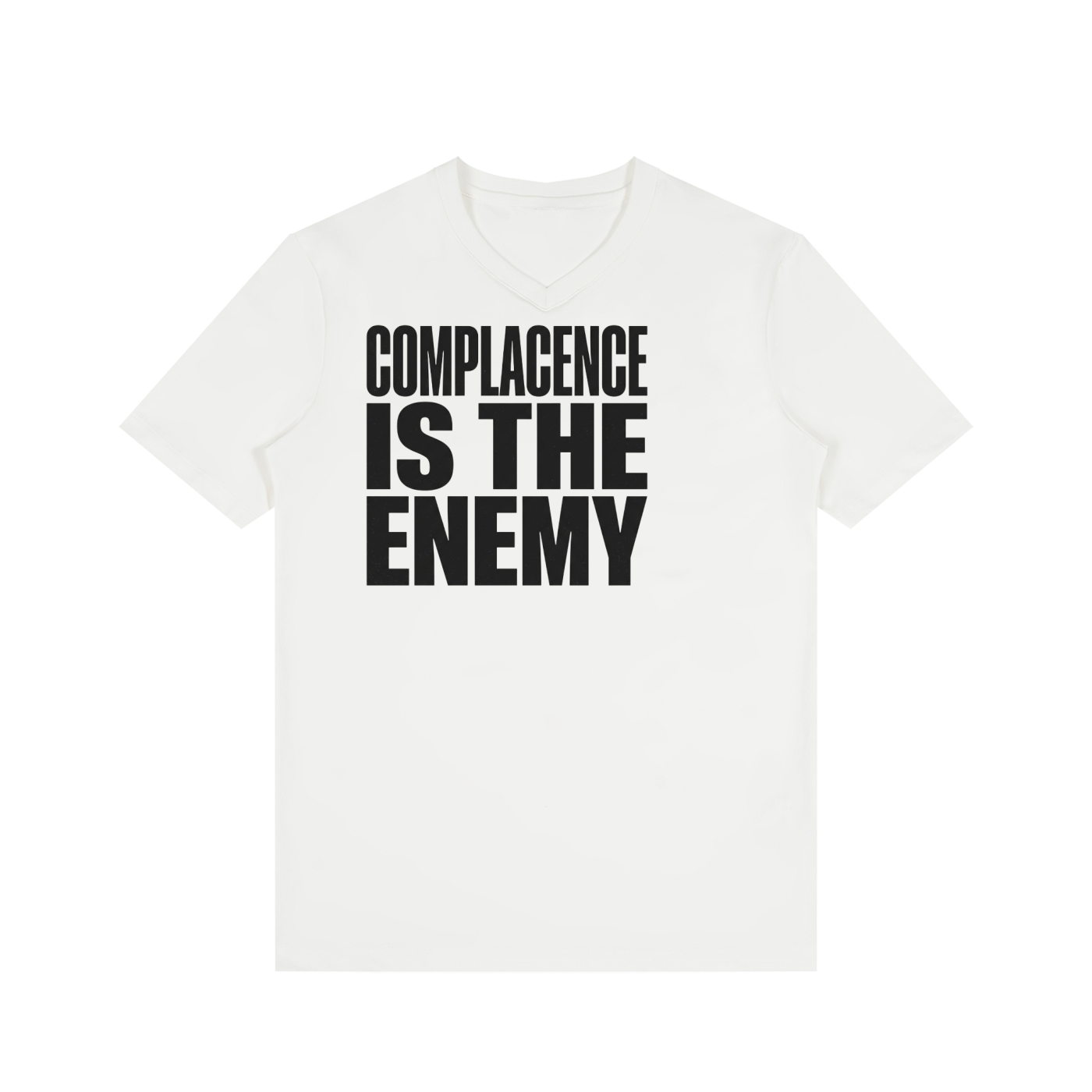Mens 'COMPLIZENCE'  Solid V-Neck Tee