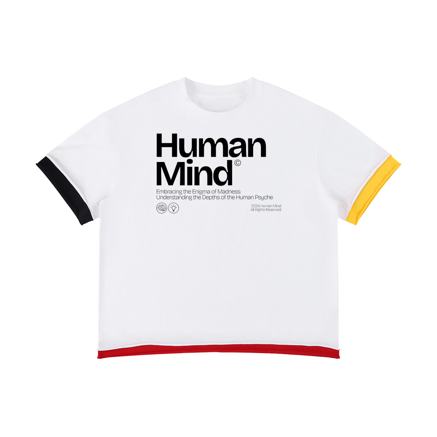 Mens Human Mind Boxy Color Block Tee
