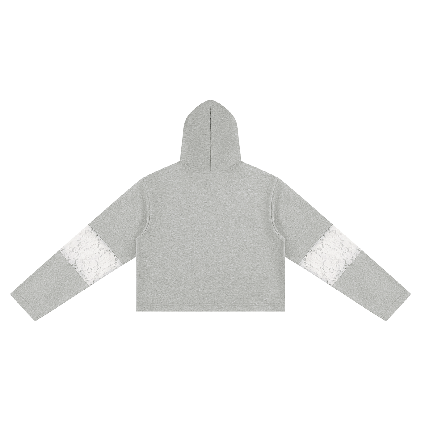 WOMENS 'DOPE'  Cropped Lace-Panel Hoodie