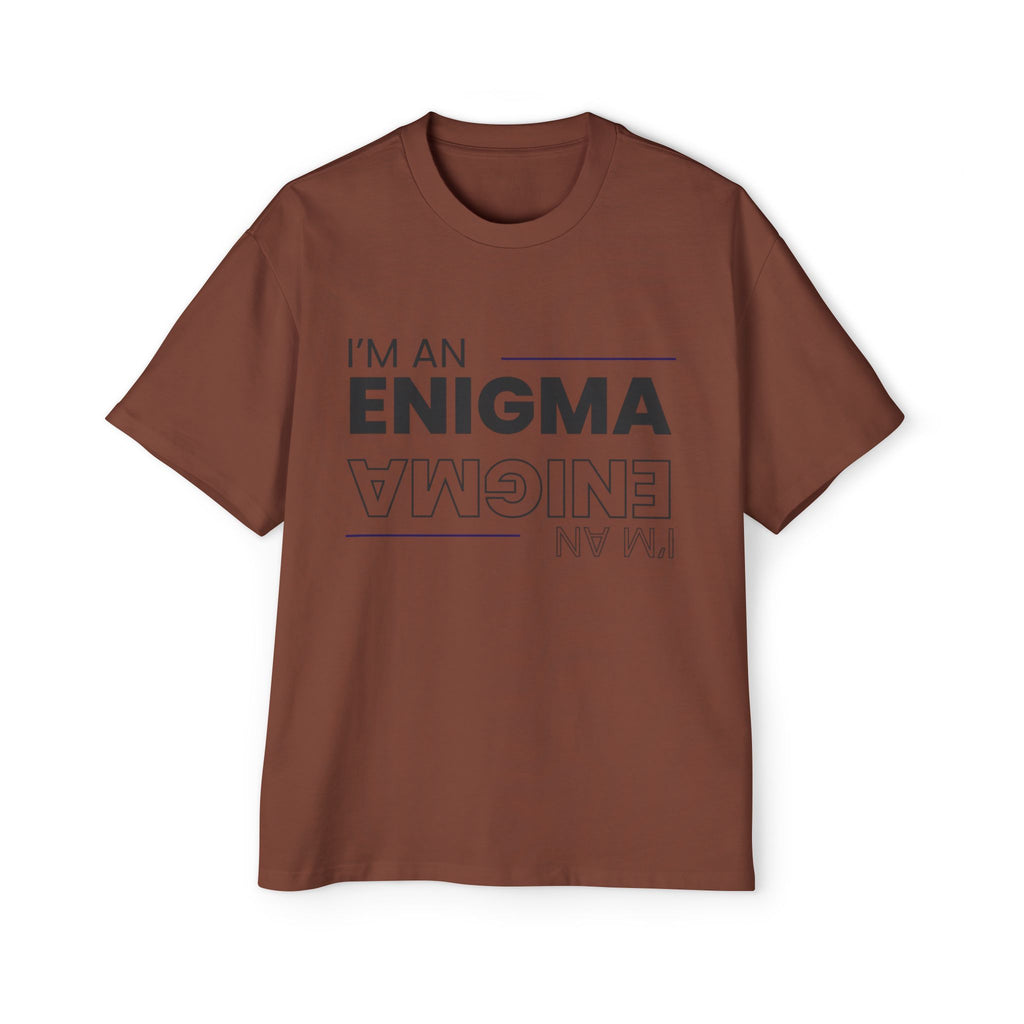 I'm An Enigma Oversized Tee — Graphic Men’s Heavy Cotton Shirt with Back Star & "Blunt & Bold" Print