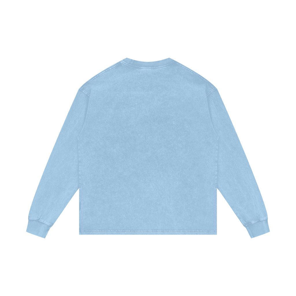 MENS 'GROWTH' Acid Wash Oversize Long Sleeve TEE