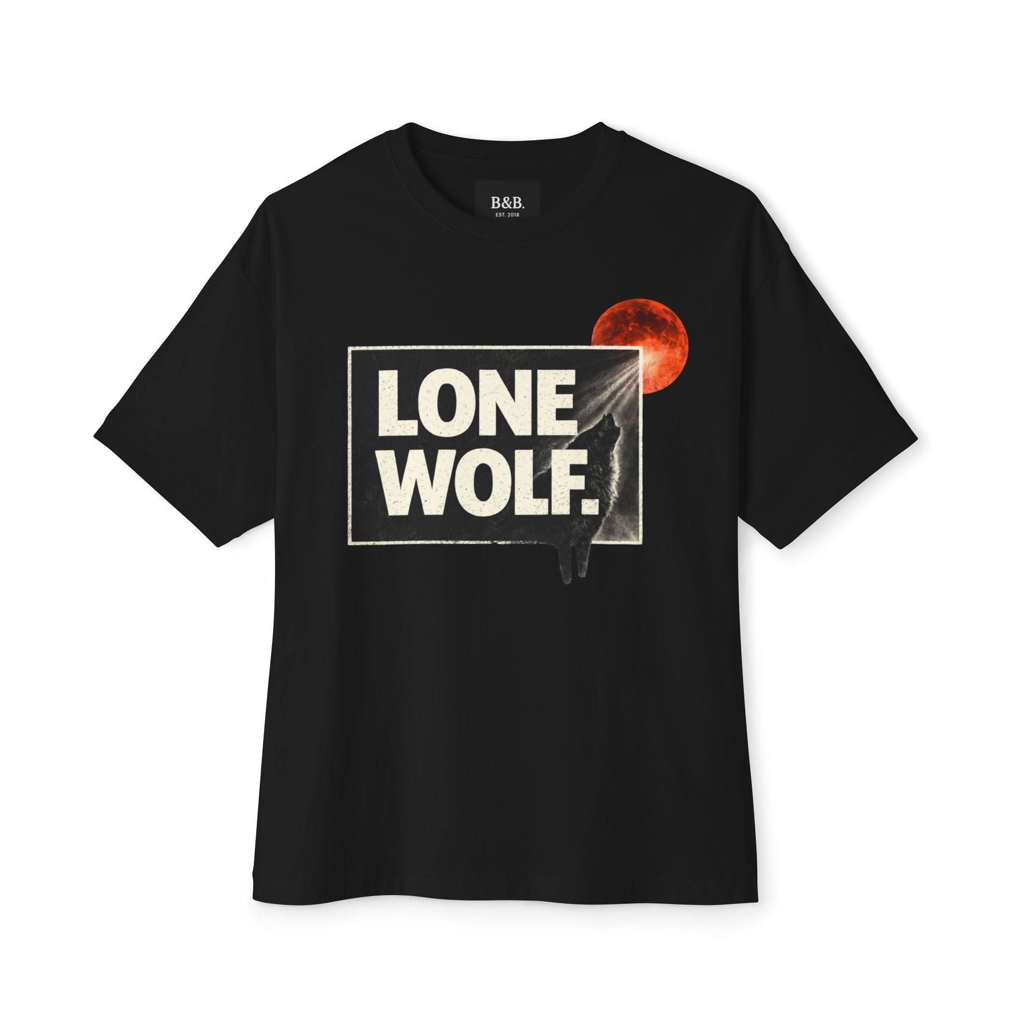 Mens Lone Wolf Graphic Oversized Tee