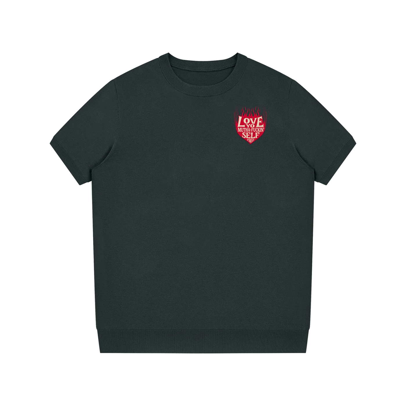Mens 'LOVE YA FCKN SELF' Crewneck Knit Tee
