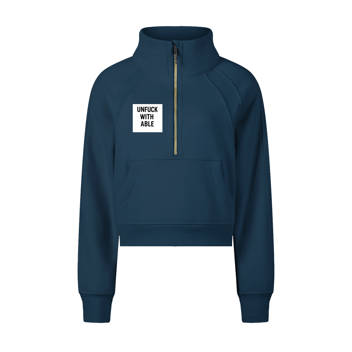 Womens Cropped Half-Zip Sweatshirt