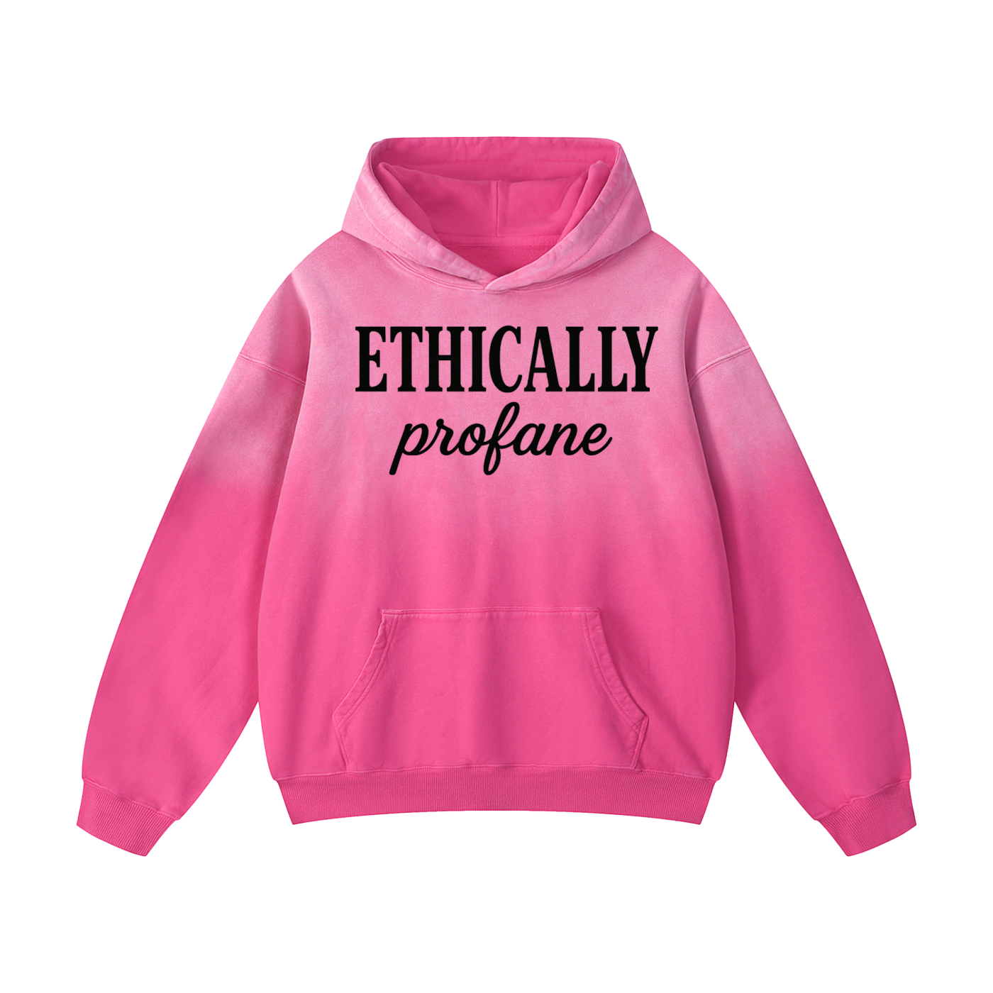 Mens 'ETHICALLY PROFANE' Heavyweight Sunfade Oversized Hoodie