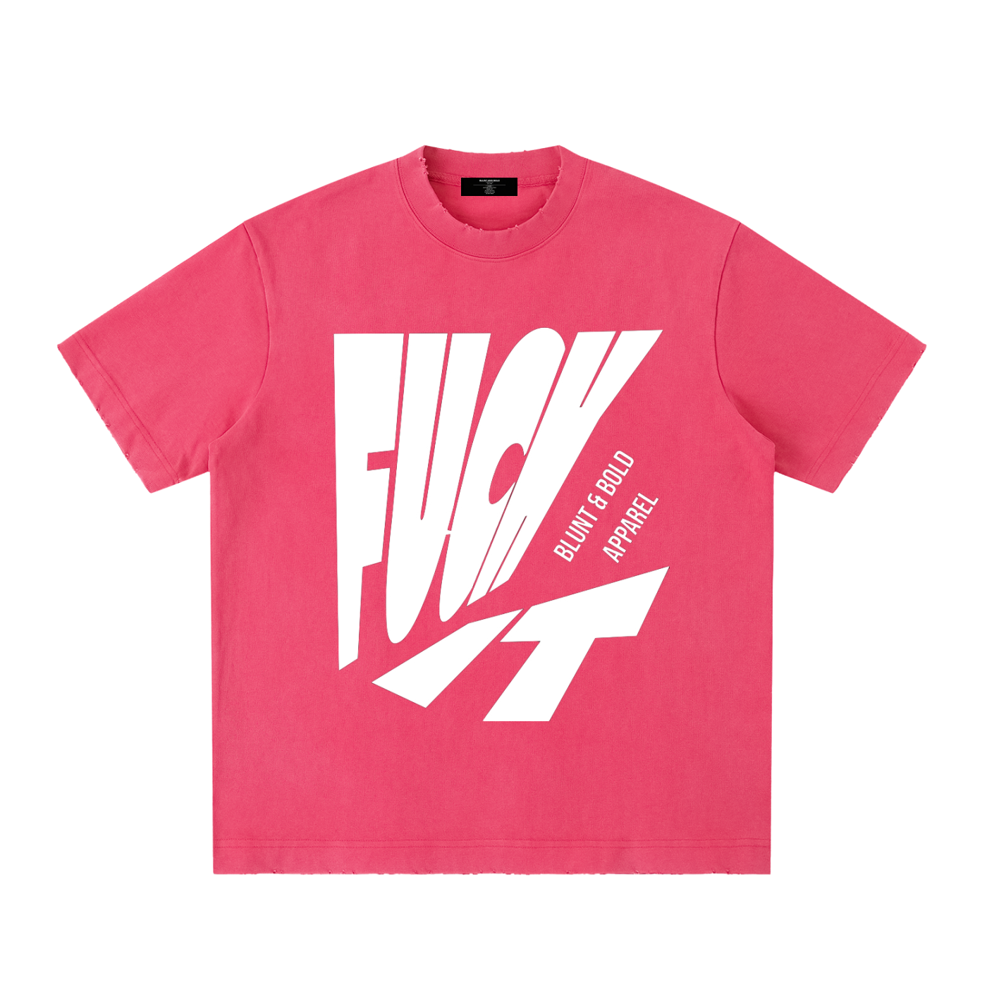 Mens 'FUCK IT' Heavyweight Vintage Washed Frayed Tee