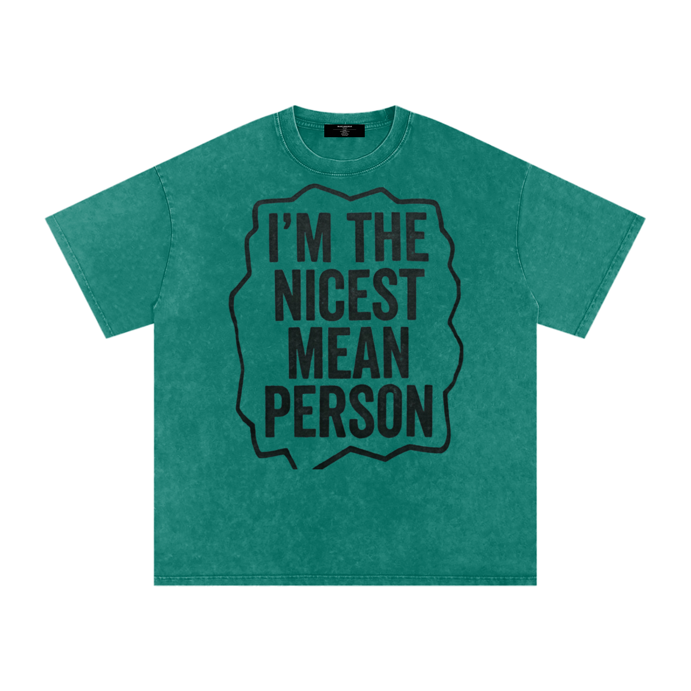 MENS ' NICEST MEAN PERSON ' now Washed Oversized Cotton TEE