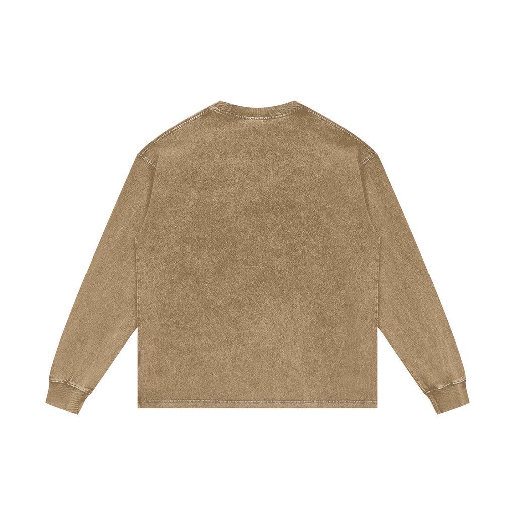 MENS 'GROWTH' Acid Wash Oversize Long Sleeve TEE