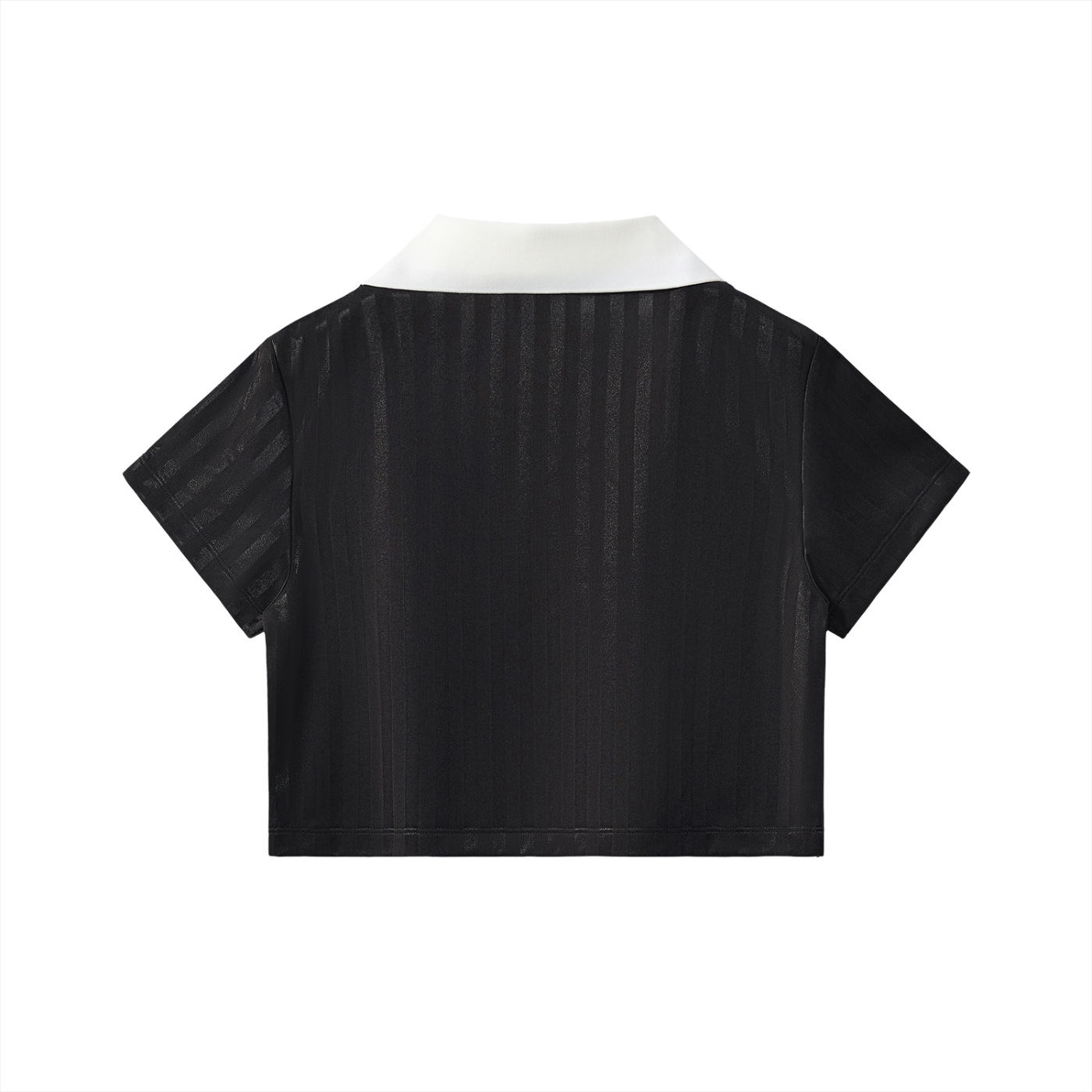 Womens 'ETHICALLY PROFANE' Contrast Collar Striped Cropped Jersey