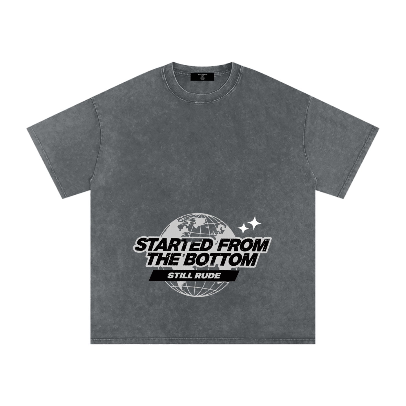 MENS ' FROM THE BOTTOM ' Snow Washed Oversized Cotton TEE