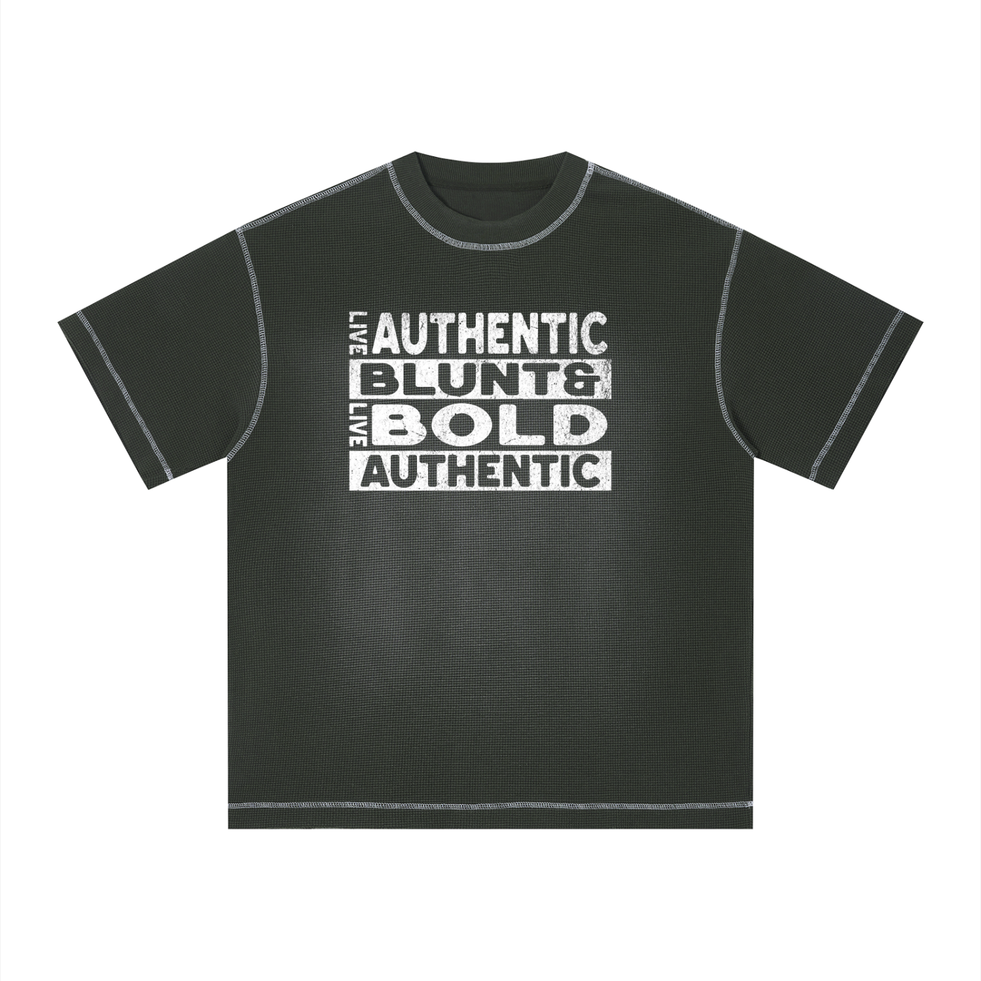 Mens BOLD Sunfade Waffle Boxy Tee
