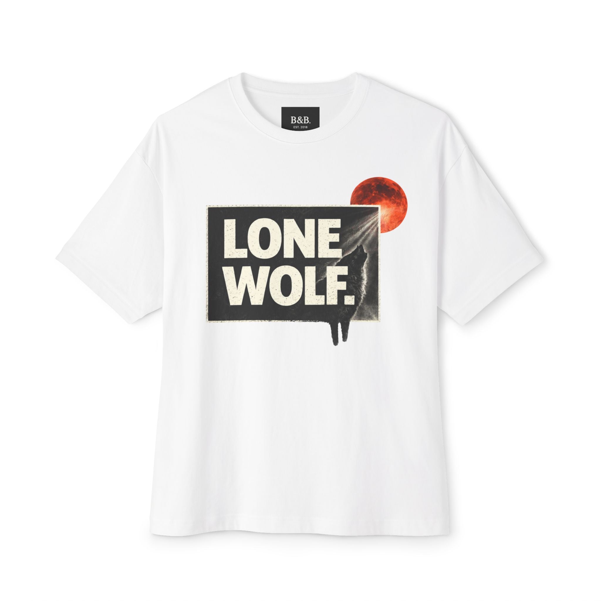 Mens Lone Wolf Graphic Oversized Tee