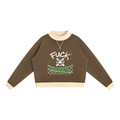 WOMENS ' FUCK RULES ; Mock Neck Crewneck Sweatshirt