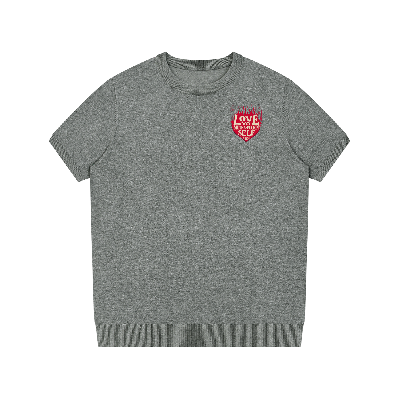 Mens 'LOVE YA FCKN SELF' Crewneck Knit Tee