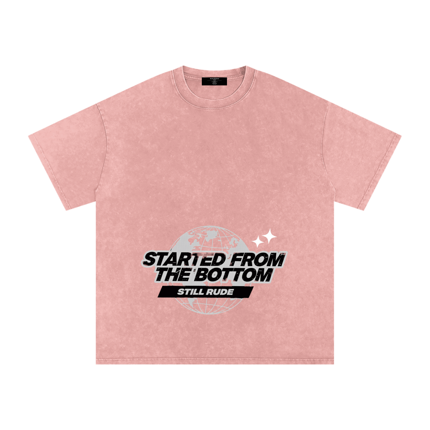 MENS ' FROM THE BOTTOM ' Snow Washed Oversized Cotton TEE