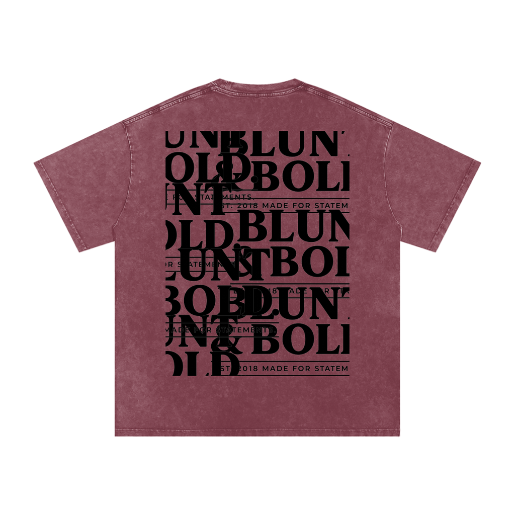 MENS ' TO MUCH TO PLATE' Snow Washed Oversized Cotton TEE