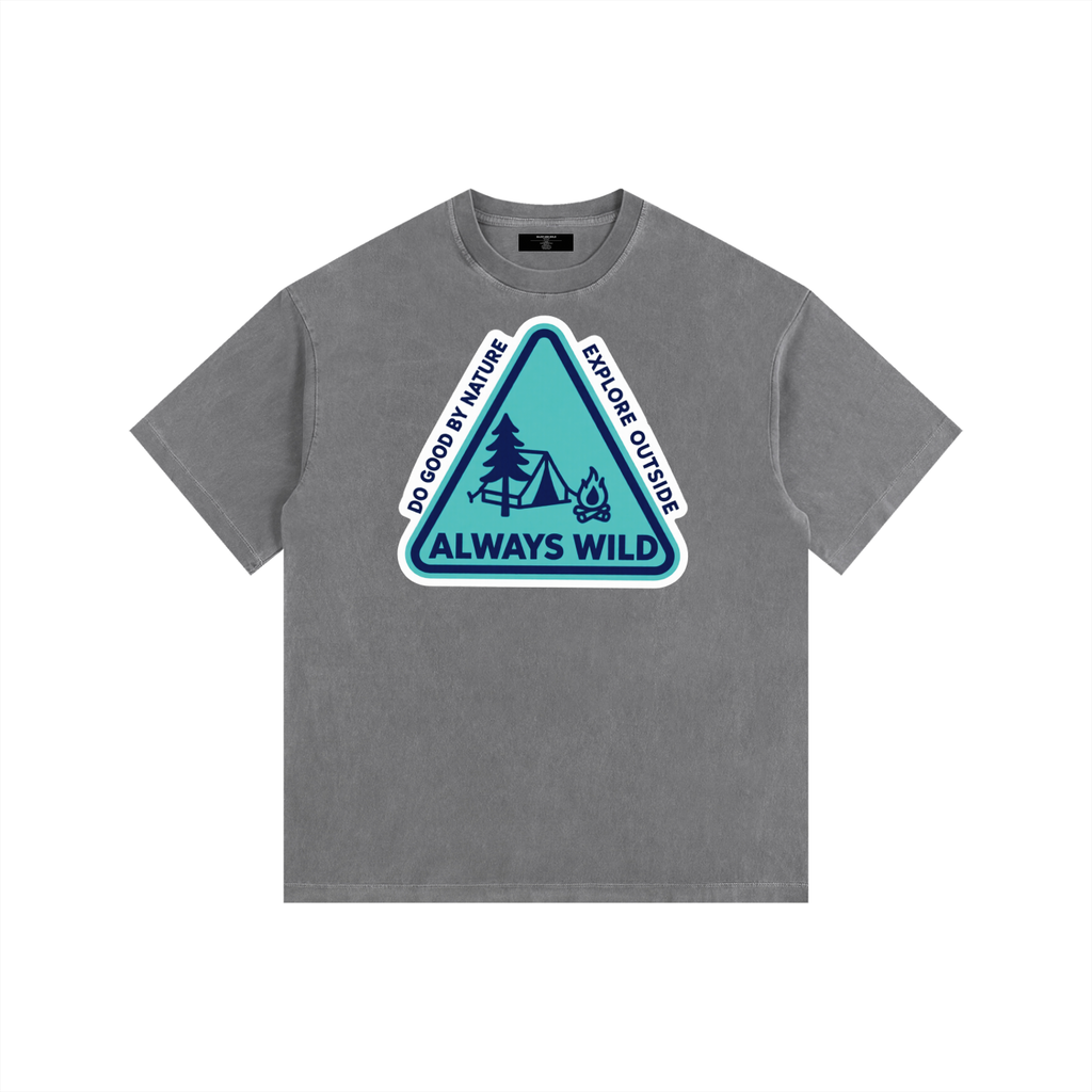 MENS ' ALWAYS WILD ' Washed Oversized Cotton TEE