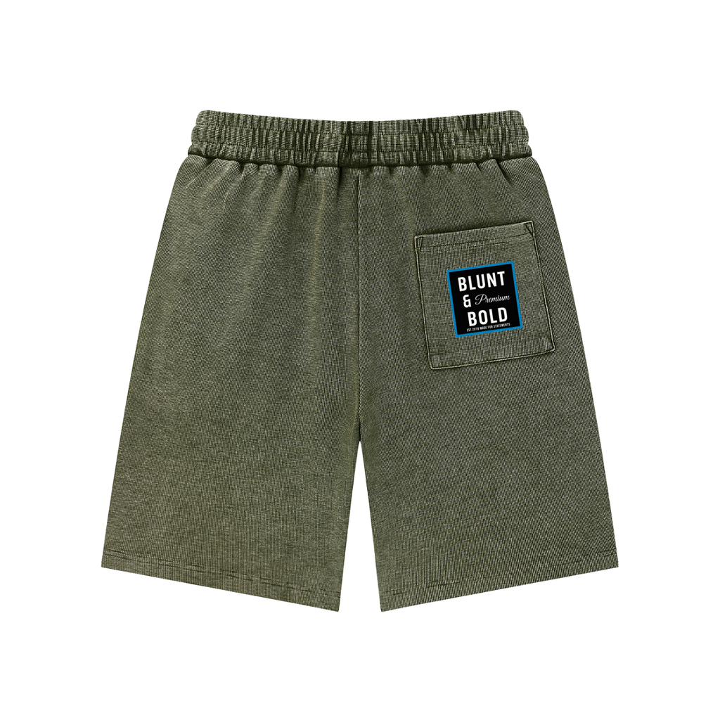 Mens Mineral Wash Waffle Knit Shorts