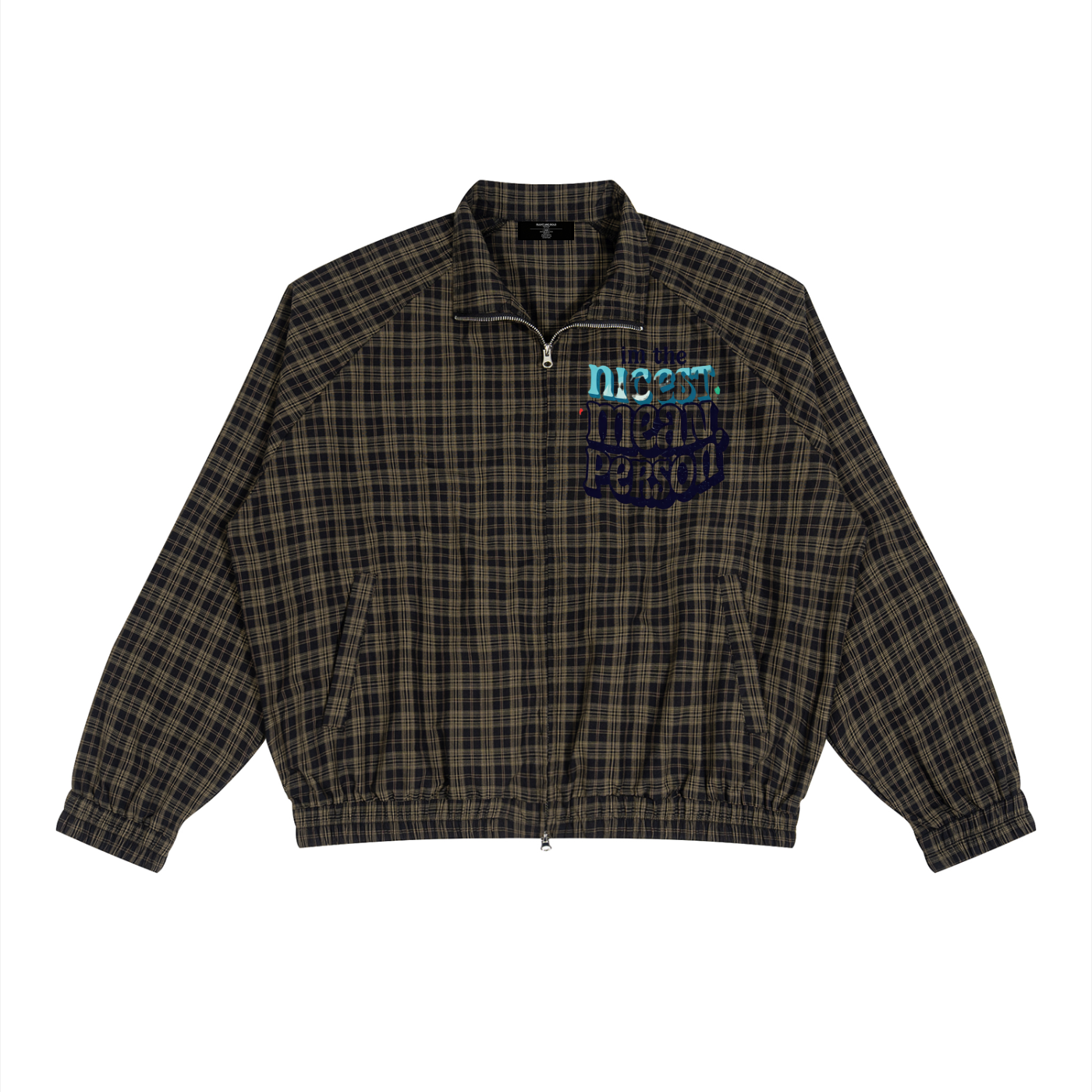 Unisex Plaid Full-Zip Track Jacket