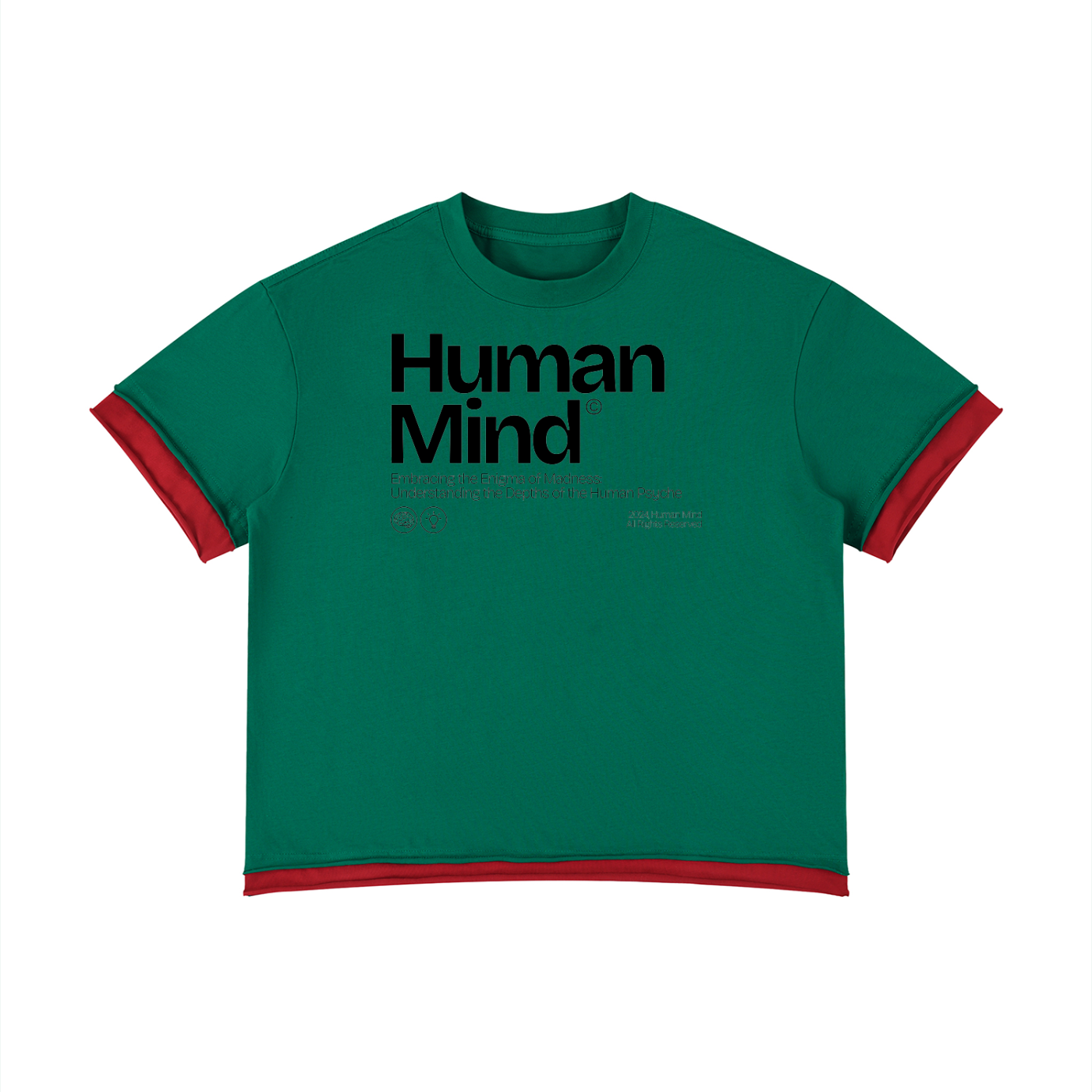 Mens Human Mind Boxy Color Block Tee