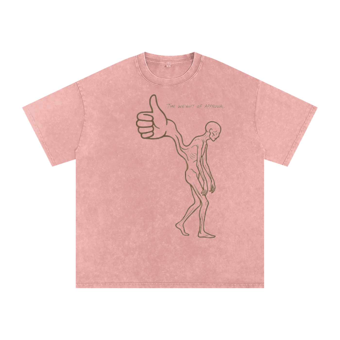 Mens 'WEIGHT OF APPROVAL' Snow Washed Oversized Cotton T-Shirt