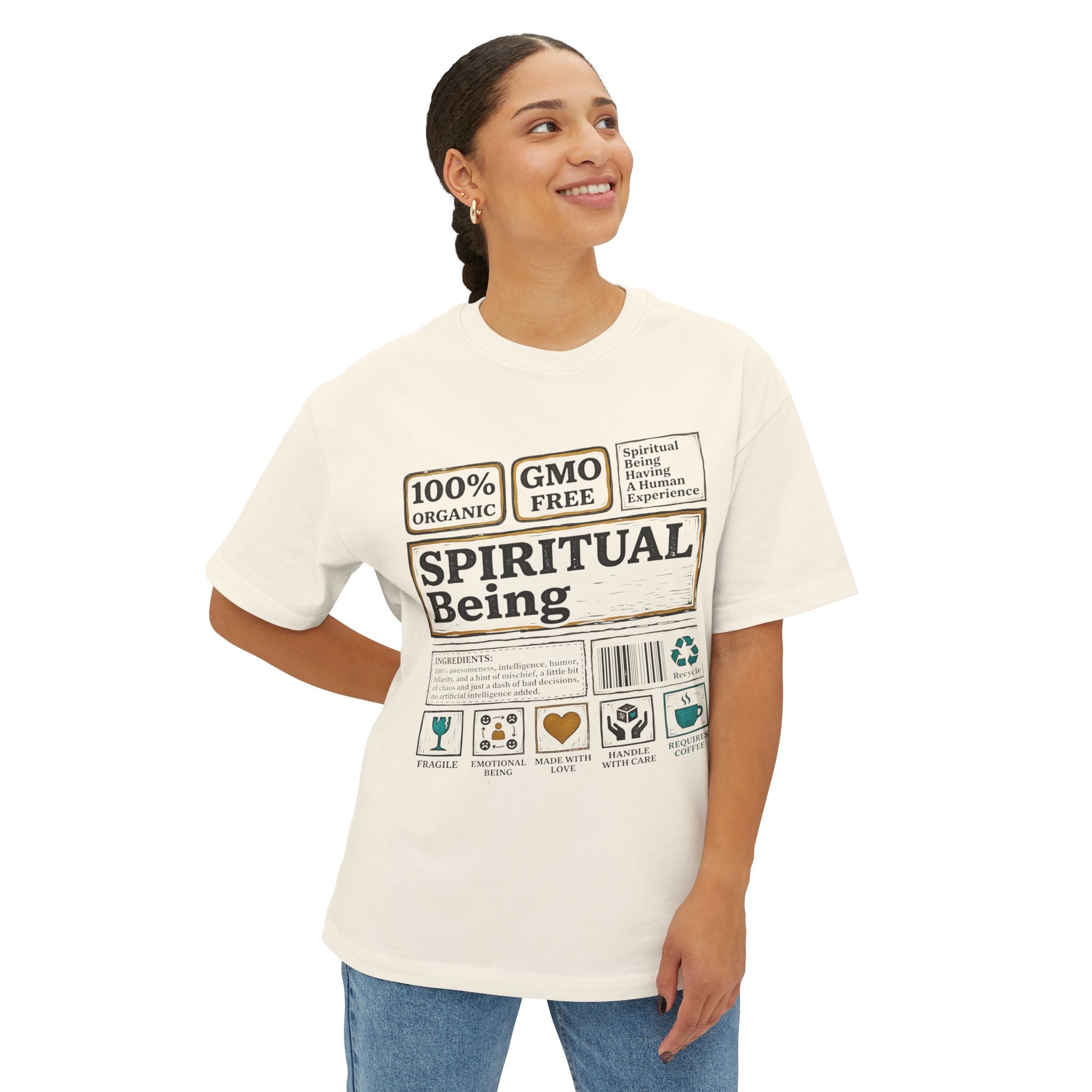 Mens Spiritual Being  OSZ Edition Graphic  Oversized Tee