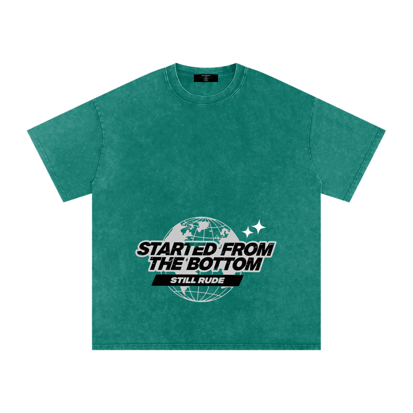 MENS ' FROM THE BOTTOM ' Snow Washed Oversized Cotton TEE