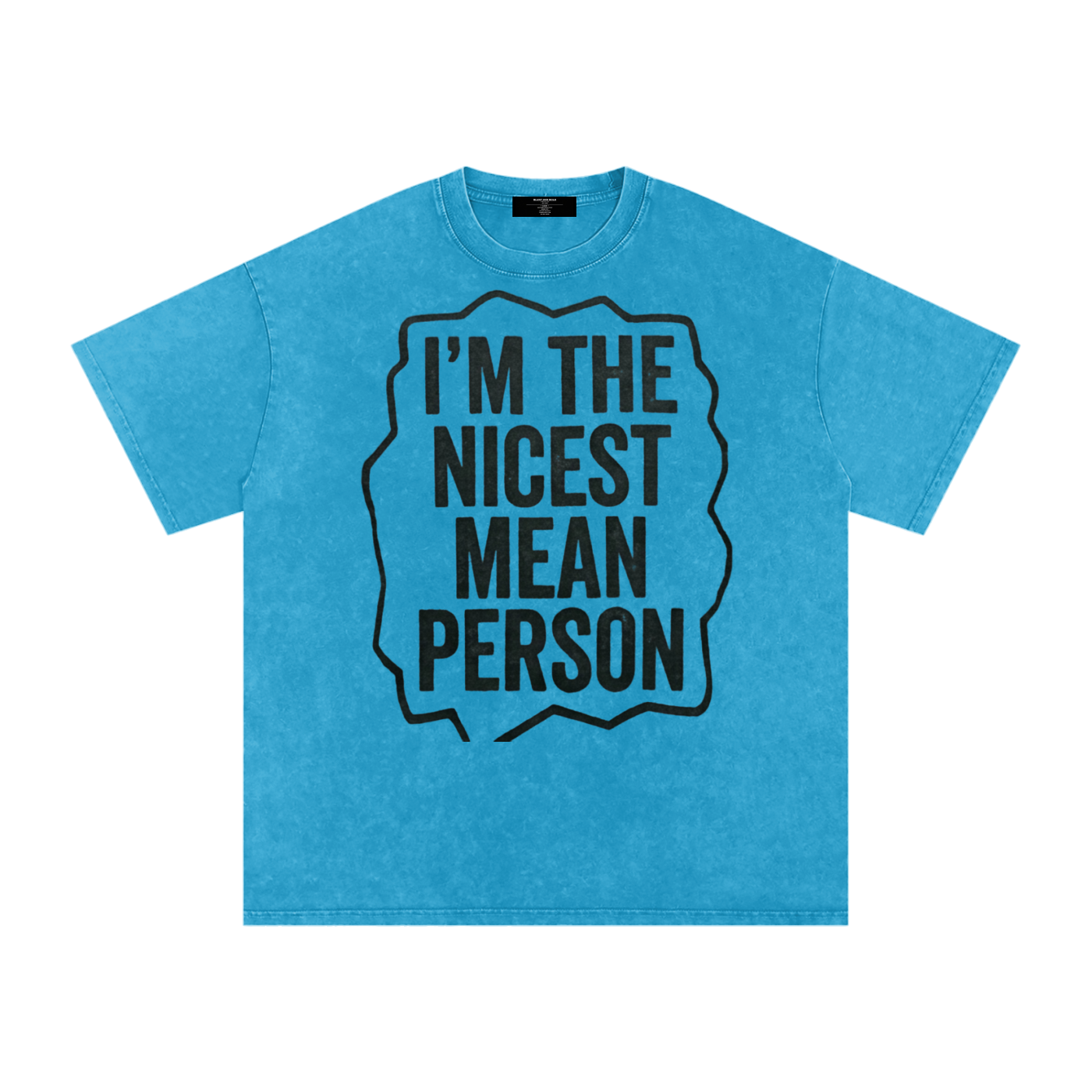 MENS ' NICEST MEAN PERSON ' now Washed Oversized Cotton TEE
