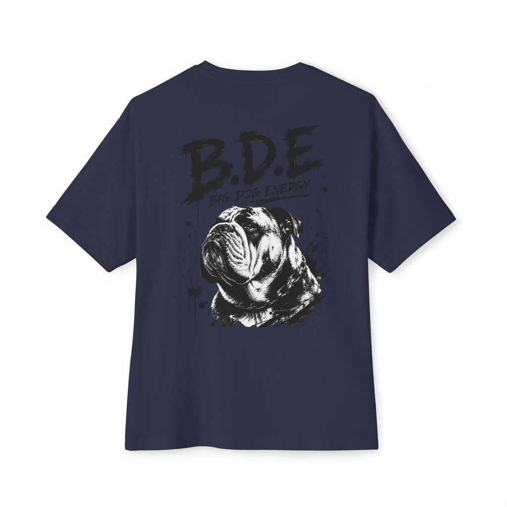 B.D.E. Bulldog Graphic Tee — "Big Dog Energy" Oversized Boxy T-Shirt