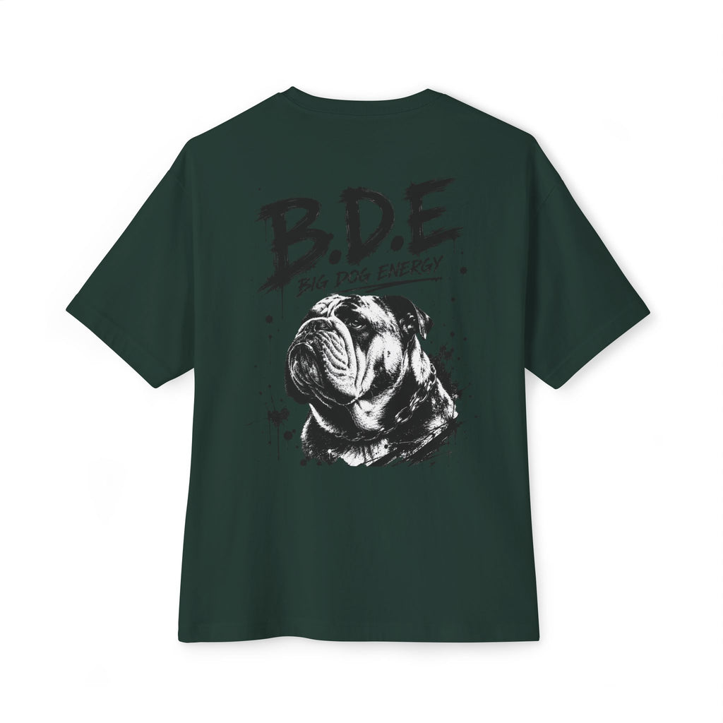 B.D.E. Bulldog Graphic Tee — "Big Dog Energy" Oversized Boxy T-Shirt