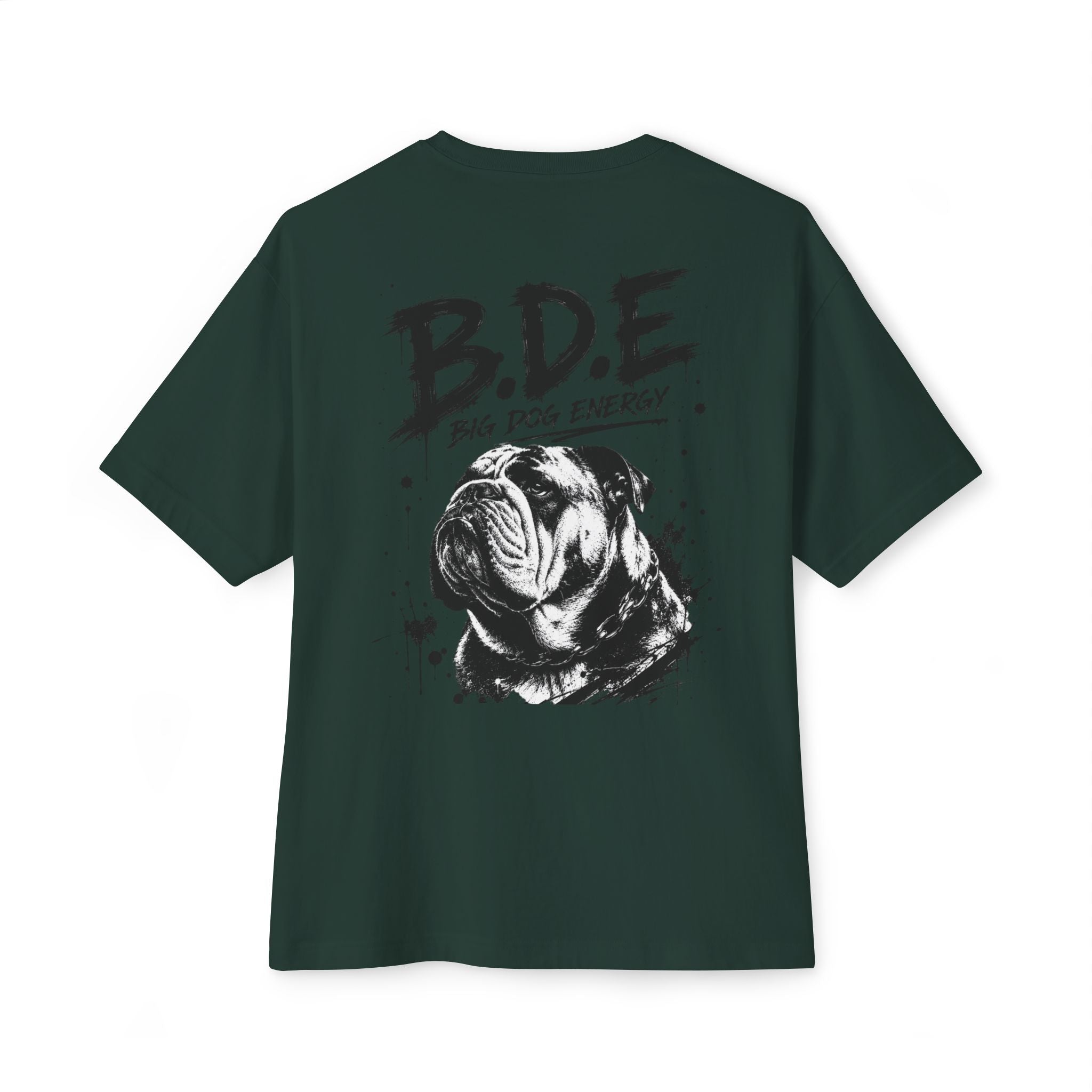 B.D.E. Bulldog Graphic Tee — "Big Dog Energy" Oversized Boxy T-Shirt