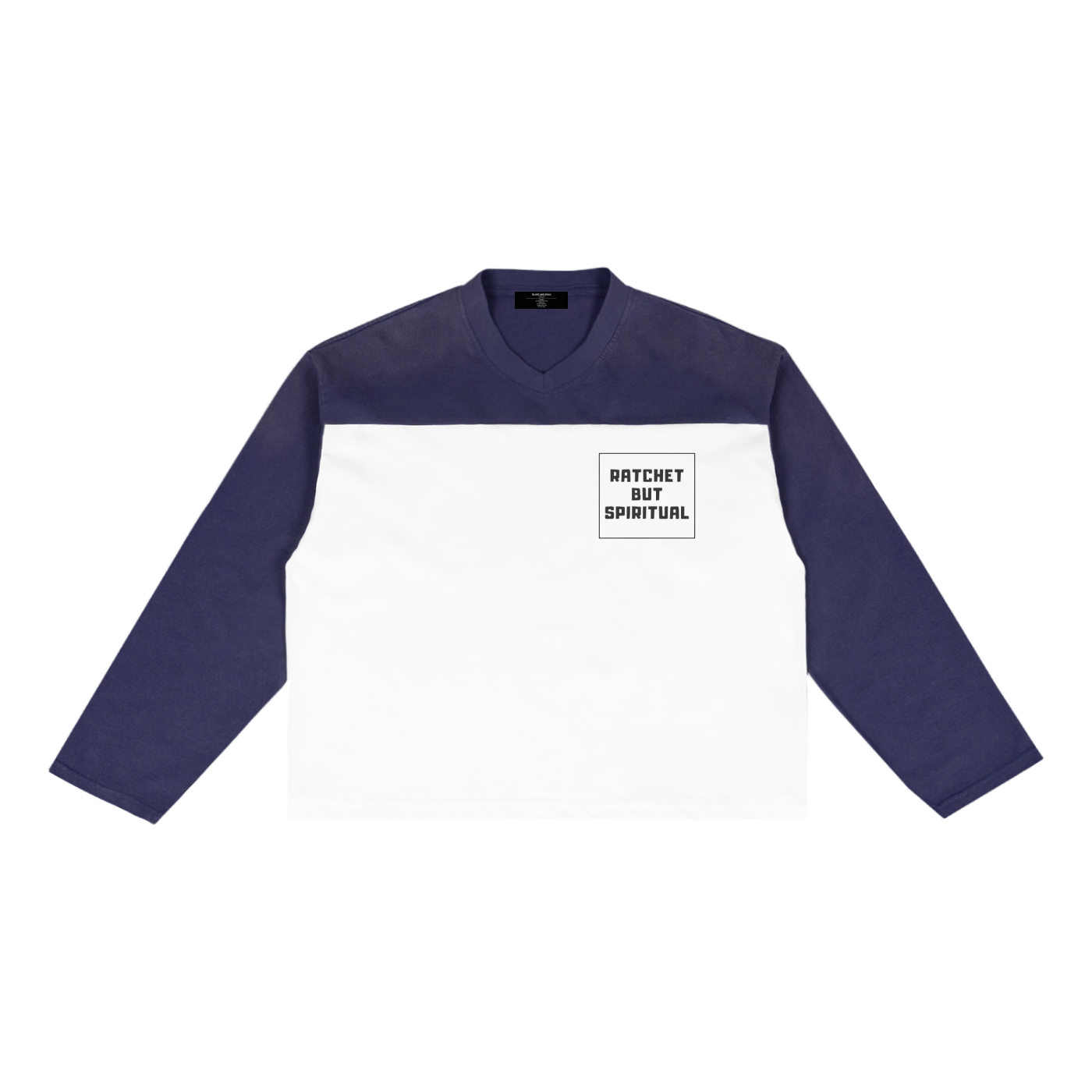 Mens 'RATCHET BUT SPIRITUAL' Sun Fade Color-Block Tee