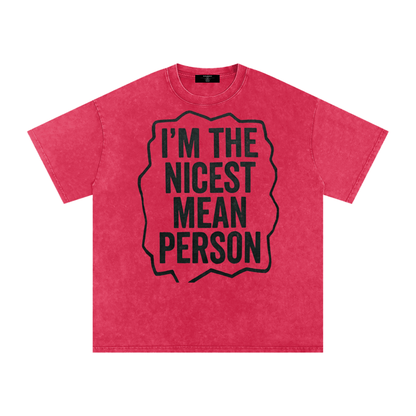 MENS ' NICEST MEAN PERSON ' now Washed Oversized Cotton TEE